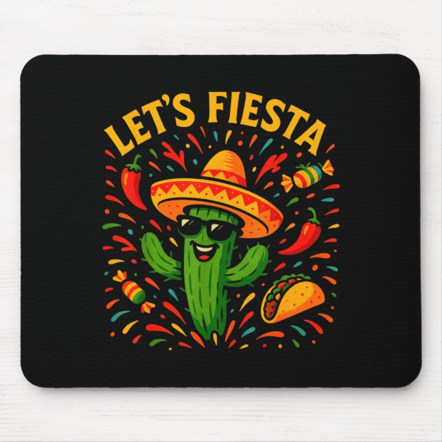 Mousepad Cinco de maio festa mexicana de cactus engraçada v (Frente)