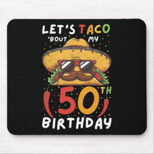 Mousepad Cinco de Mayo 50º Aniversário Taco Idade 50 Bi Mex