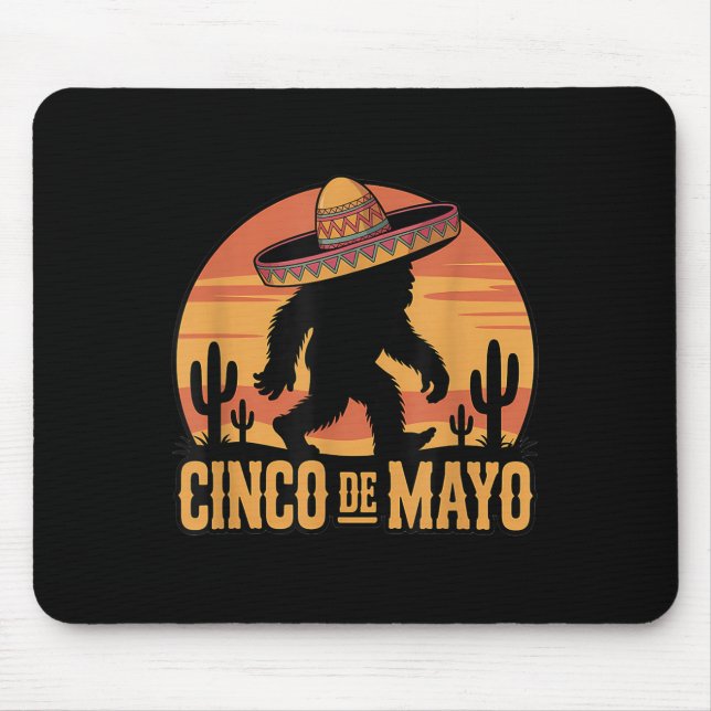 Mousepad Cinco De Mayo Bigfoot Sombrero Desert Sunset (Frente)