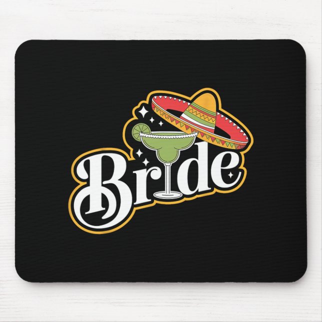 Mousepad Cinco de Mayo Bride Sombrero Margarita Partido Mex (Frente)