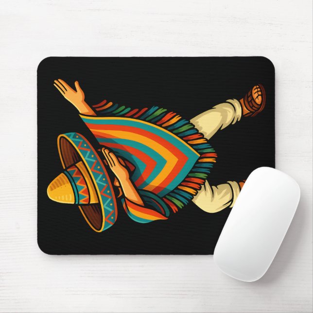 Mousepad Cinco de Mayo Dabbing mexicano Poncho (Com mouse)