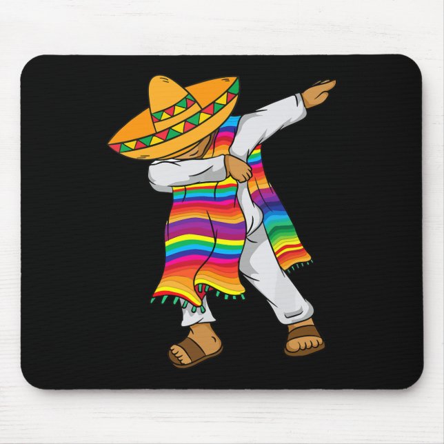 Mousepad Cinco De Mayo Dabbing Poncho Kids Toddler Mexicano (Frente)