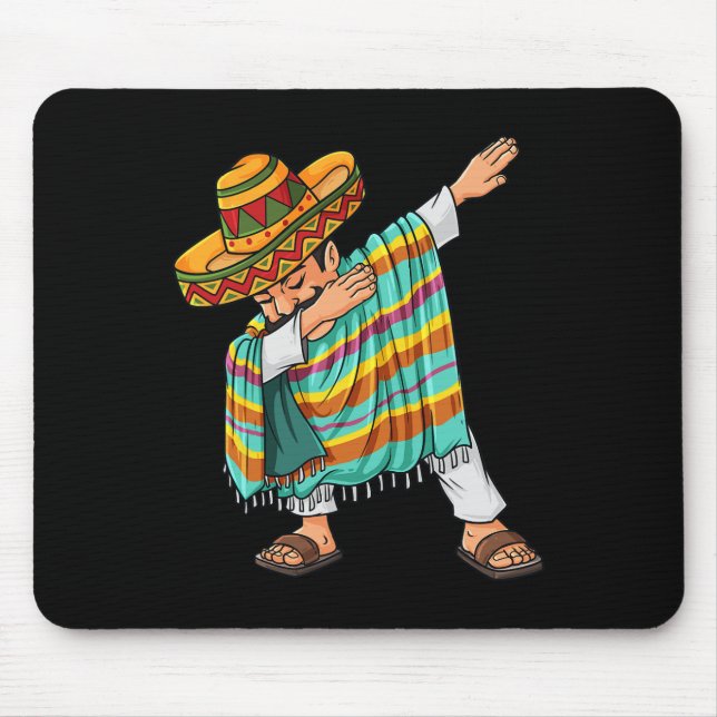 Mousepad Cinco de Mayo Dabbing Poncho Sombrero, divertido m (Frente)