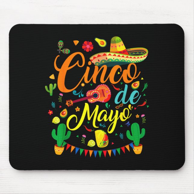 Mousepad Cinco de mayo funny mexican fiesta party 5 de mayo (Frente)