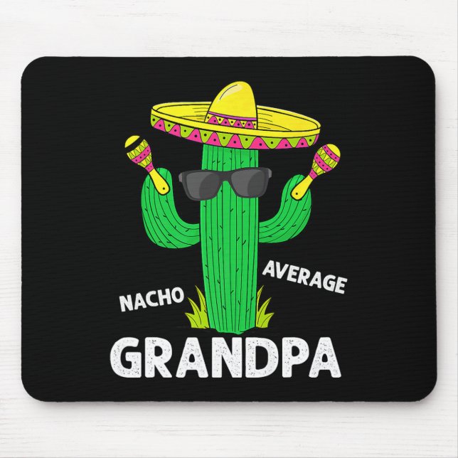 Mousepad Cinco de Mayo Funny Nacho Média Avô Sombrero (Frente)