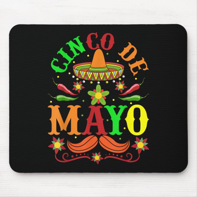 Mousepad Cinco De Mayo Lets Fiesta Squad 5 De Mayo Mexicano (Frente)