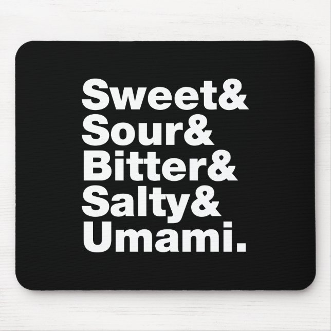 Mousepad Cinco gostos básicos (Frente)