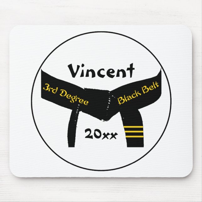 Mousepad Cinturão negro do grau das artes marciais ó (Frente)