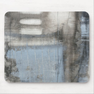 Mousepad Cinza Abstrato e pintura azul