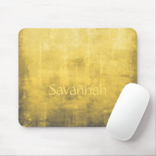 Mousepad Cinza Amarela Simples Abstrato Seu Nome