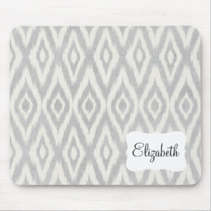 Mousepad Cinza Aztec Pastel Watercolor Ikat Soft Geometric
