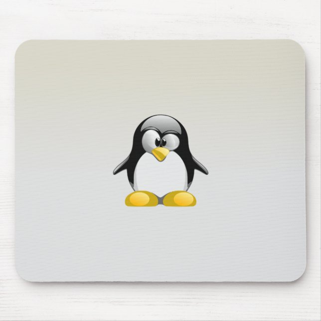 Mousepad Cinza bonito de Tux (Frente)