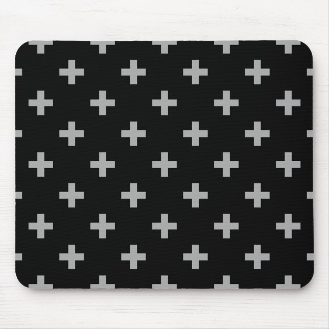 Mousepad Cinza cruz a polca em preto (Frente)