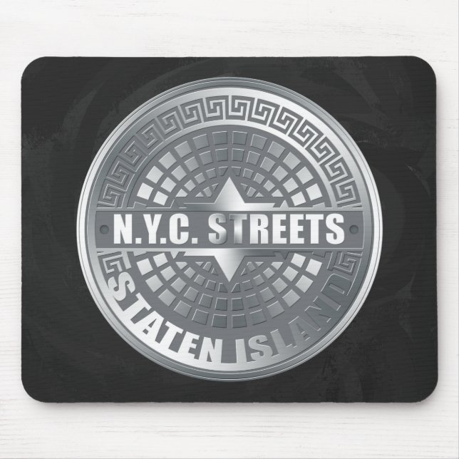 Mousepad Cinza da ilha de Staten Manhole (Frente)