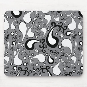 Mousepad Cinza de abstrato e padrão de salsicha de Tulip b
