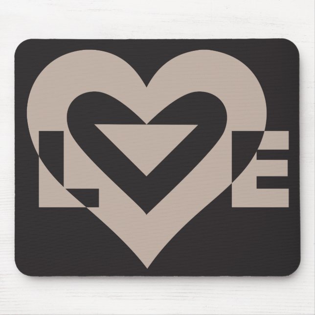 Mousepad Cinza de amor em preto (Frente)