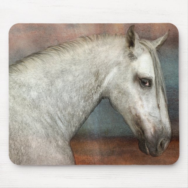 Mousepad Cinza de ananás e retrato de cavalos da Andaluzia (Frente)