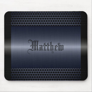 Mousepad Cinza de aspecto de aço inoxidável brilhante