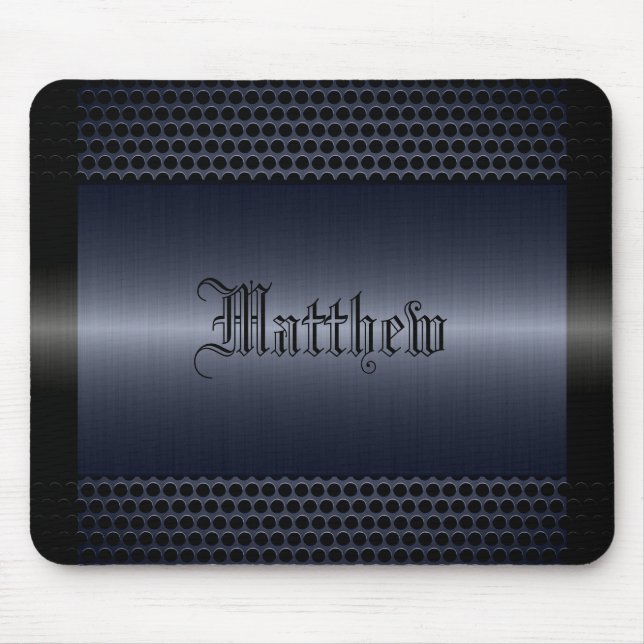 Mousepad Cinza de aspecto de aço inoxidável brilhante (Frente)