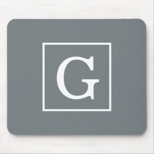 Mousepad Cinza de carvão branco com estrutura monograma in