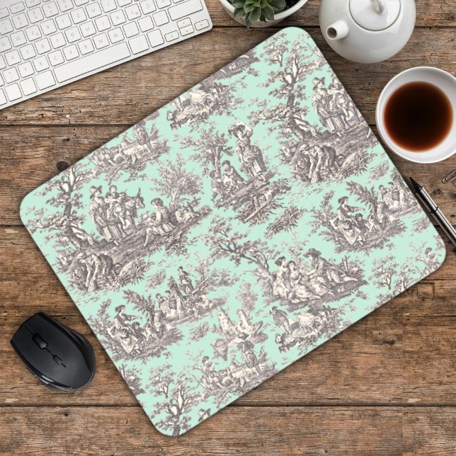 Mousepad Cinza de hortelã-da-índia Elegante (Criador carregado)