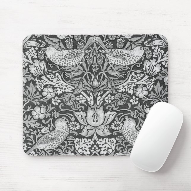 Mousepad Cinza de Morango, William Morris (Com mouse)