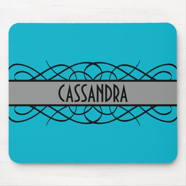 Mousepad Cinza Deco Flourish (Frente)