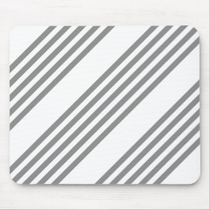Mousepad Cinza e padrão de cinco faixas brancas