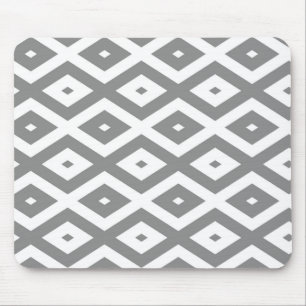 Mousepad Cinza e padrão de diamante branco