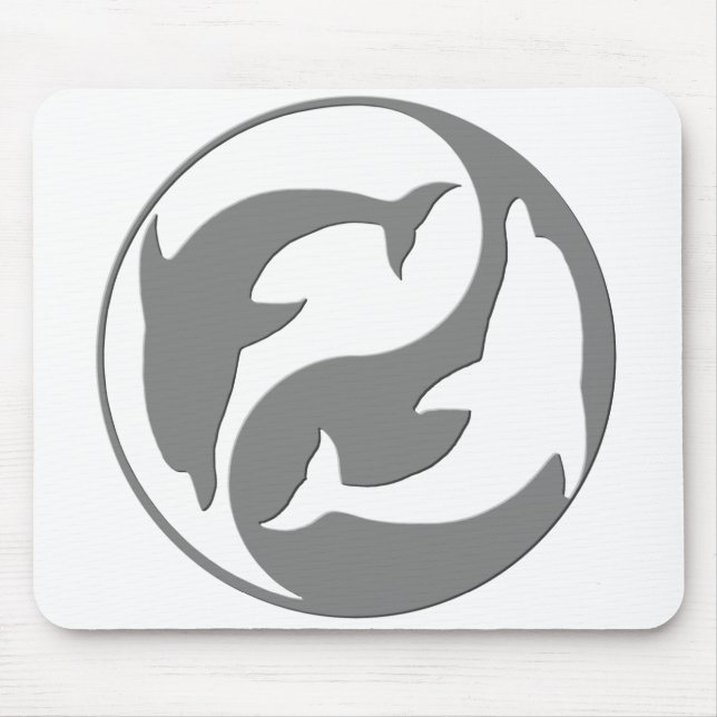 Mousepad Cinza E Placa De Mouse De Golfinhos De Yin Yang Br (Frente)