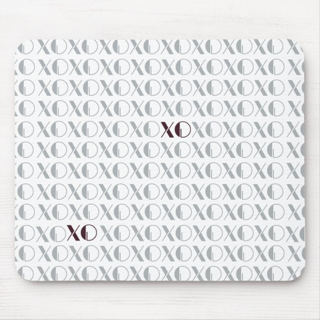 Mousepad Cinza e XOXO Vermelho (Frente)
