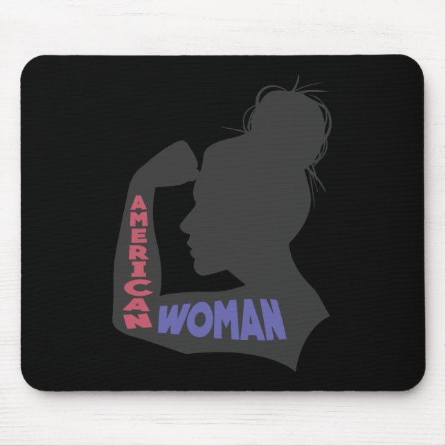 Mousepad Cinza escura da mulher americana (Frente)
