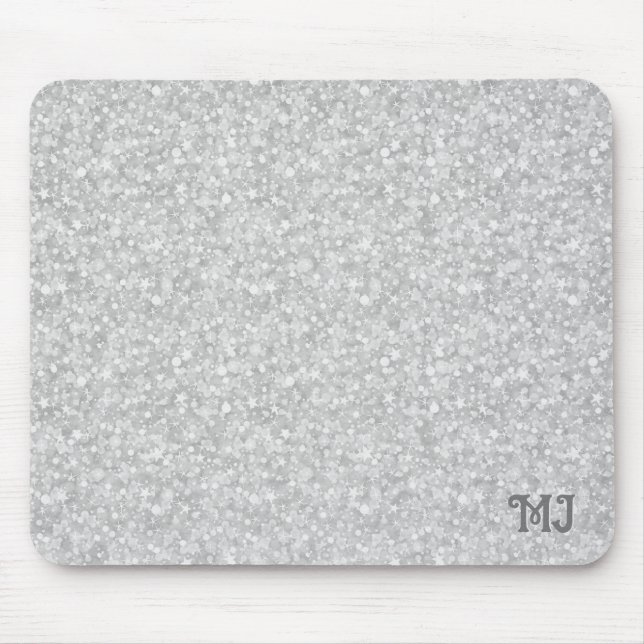 Mousepad Cinza faux glitter background cloth servin (Frente)