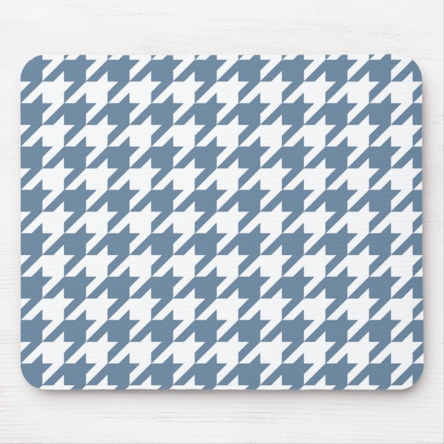 Mousepad Cinza francesa Elegant Houndstooth (Frente)