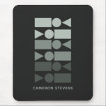 Mousepad Cinza Geométrica Mínima Verde Design Personalizada<br><div class="desc">Um moderno design gráfico geométrico minimalista de formas simples numa paleta a cores ombre de uma adorável cinza submarina com tons verdes, personalizada com o nome ou a redação da sua escolha.</div>