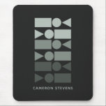 Mousepad Cinza Geométrica Mínima Verde Design Personalizada<br><div class="desc">Um moderno design gráfico geométrico minimalista de formas simples numa paleta a cores ombre de uma adorável cinza submarina com tons verdes,  personalizada com o nome ou a redação da sua escolha.</div>