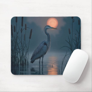 Mousepad Cinza Heron com Lua Rosa