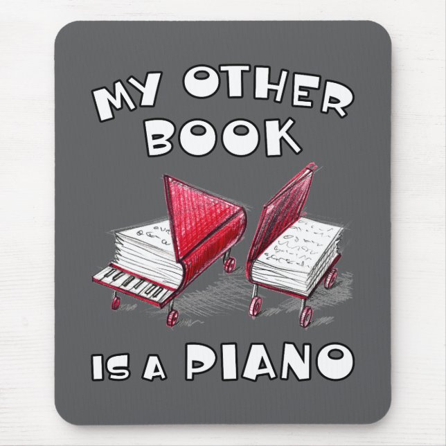 Mousepad Cinza Meu Outro Livro É Uma Orientação Do Piano Po (Frente)