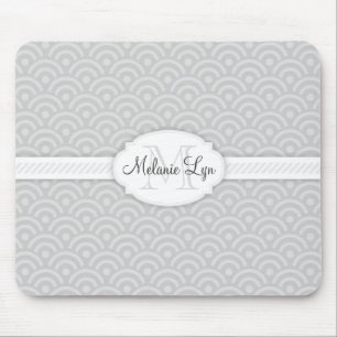 Mousepad (Cinza) monograma e nome feitos sob encomenda