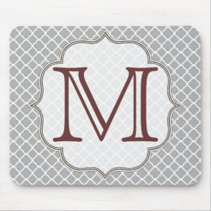 Mousepad Cinza Quarterfoil Latti Monograma Painel Inicial d
