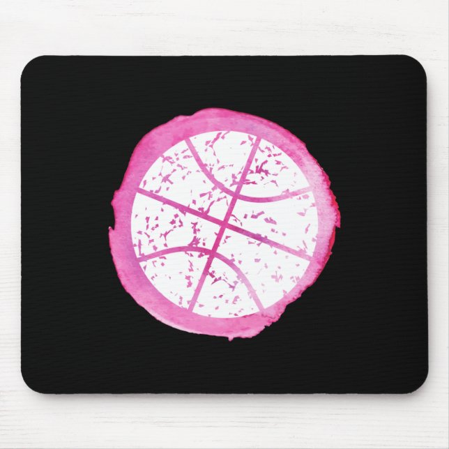 Mousepad Cinza Rosa de Basquete (Frente)