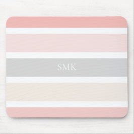 Mousepad Cinza rosa moderna e galhos largos de creme Monogr