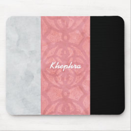 Mousepad Cinza Rosa-Rosa-Rosa-Rosa, Aquarela E Nome