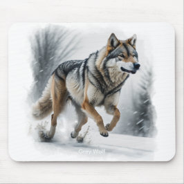 Mousepad Cinza Wolf Animal Art