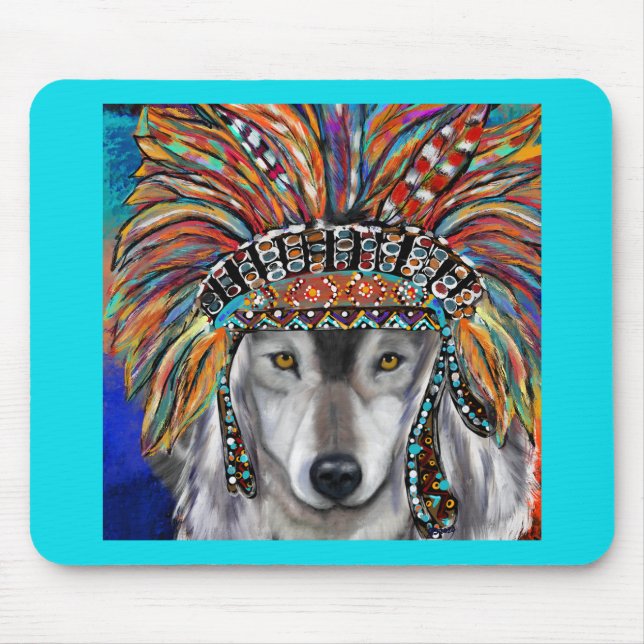 Mousepad Cinza Wolf Art (Frente)