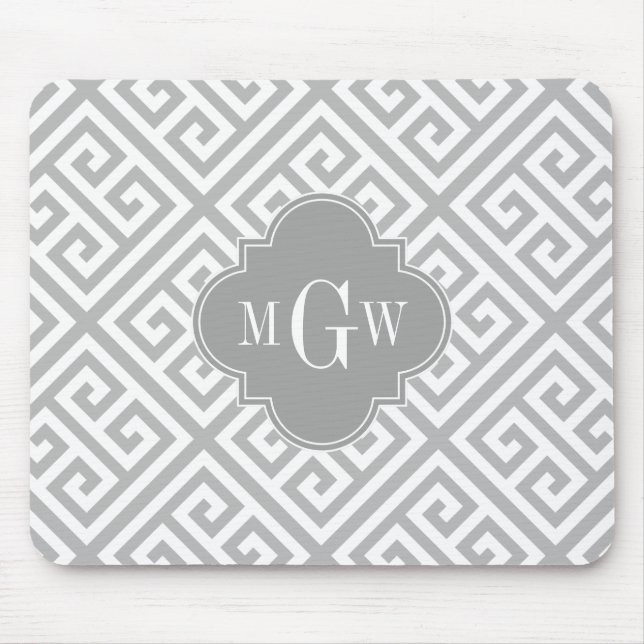 Mousepad Cinza Wt Chave Grega Diag T Cinza Dk Nome Monogram (Frente)