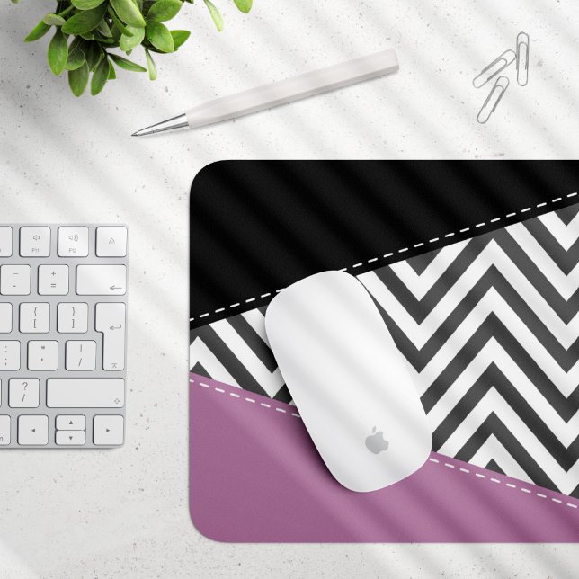 Mousepad Cinza Zigzag, Cinza Chevron, Zigzag Patterno, Roxo (Criador carregado)