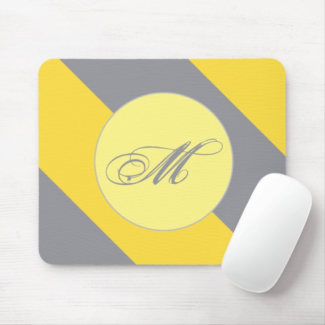 Mousepad Cinzas Amarelo-Claro E Suave Personalizadas (Com mouse)