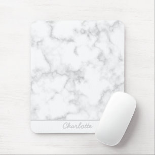 Mousepad Cinzas de fundo mármore em nome personalizado bran