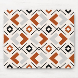 Mousepad Cinzas de laranja queimadas e padrão geométrico 